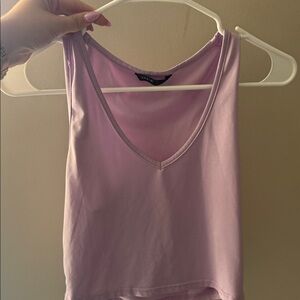 SHEIN Soft Lavender V-Neck Tank Top